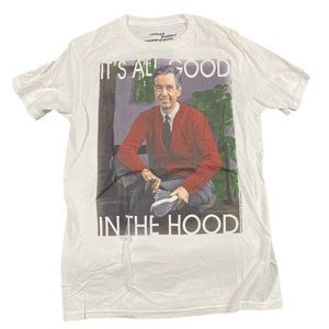 Mister Rodgers It’s All Good In The Hood T-Shirt Small Rap Tee White